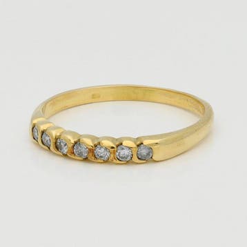 Zonder minimumprijs - Ring - 18 karaat Geel goud Diamant, Handtassen en Accessoires, Ringen, Nieuw