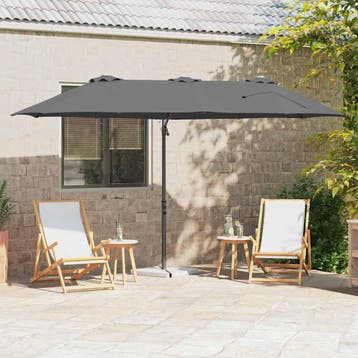 vidaXL Parasol Antraciet 372 x 198 x 243 cm Polyester en, Verzenden