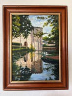 École Française (XX), Signé Roja - Château et reflet