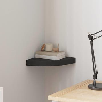 vidaXL Hoekschap zwevend 25x25x3,8 cm MDF zwart, Verzenden, Nieuw