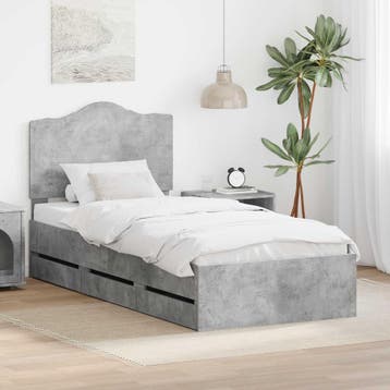 vidaXL Bedframe met lade Beton Grijs 90 x 190 cm, Verzenden, Nieuw