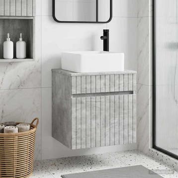 vidaXL Wandgemonteerde wastafelmeubel Betongrijs 49 x 41 x, Verzenden, Nieuw