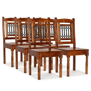 vidaXL Eetkamerstoelen 6 st massief hout klassiek, Verzenden