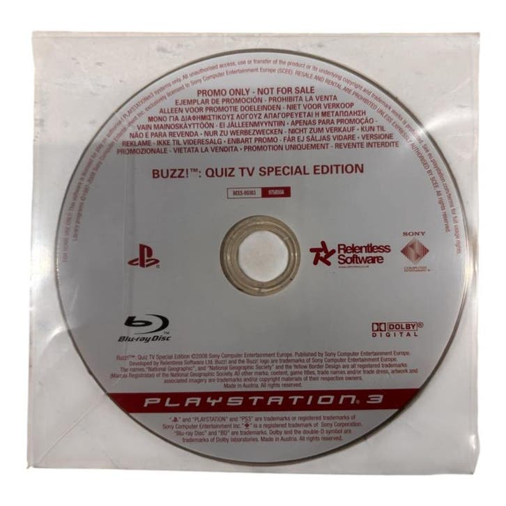 Buzz Quiz TV Special Edition (PROMO CD) (PS3) (TWEEDEHANDS), Games en Spelcomputers, Games | Sony PlayStation 3, Verzenden
