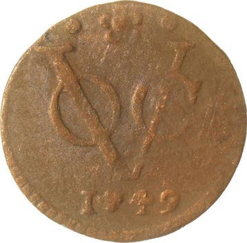 VOC - Holland. 1/2 Duit 1749, 1750, 1751, 1752 & 1753 (5