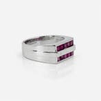 Zonder minimumprijs - Ring Verguld Robijn - Diamant - 18k, Nieuw