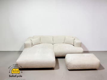 Hoekzetel wit in bouclé extra breed ligvlak – overstock, Verzenden, Nieuw