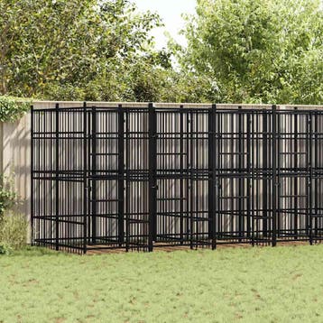 vidaXL Hondenkennel 12,9 m² staal, Verzenden