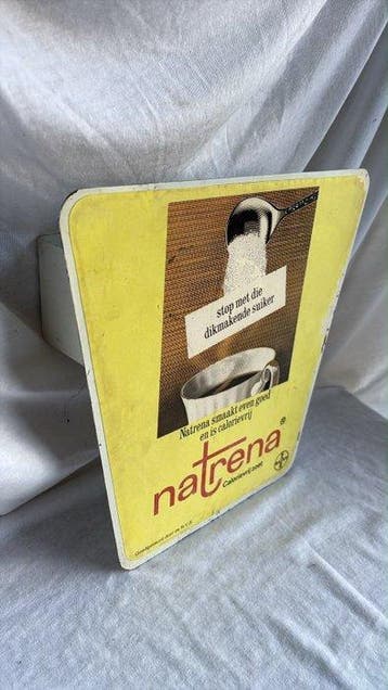 Vintage Natrena Bayer reclamebord – Calorievrij zoet –