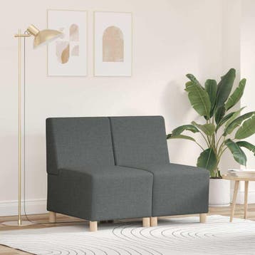 vidaXL Modulaire Sofa Eenheid Armless 2 st Donkergrijs Stof, Verzenden