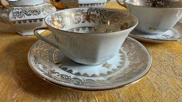 Limoges - Ontbijtservies - Porselein, Verguld - Exclusieve