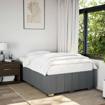 vidaXL Bedframe zonder matras 120x200 cm stof donkergrijs, Verzenden