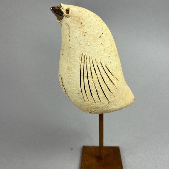 Ewa Budzowska - NO RESERVE- BIRD- (decorated 24 carat gold), Antiquités & Art, Art | Objets design