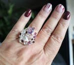 Sans prix de réserve - Bague Argent, Plaqué or Améthyste -, Bijoux, Sacs & Beauté, Bagues