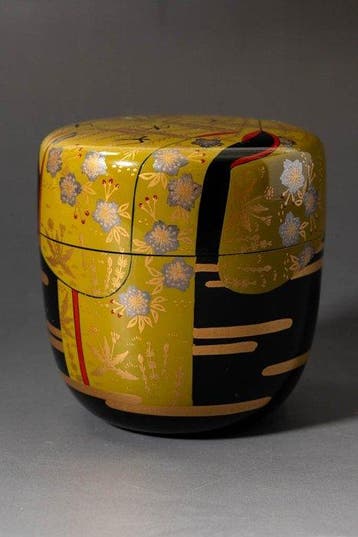 Tasogare Maki-e O-natsume Tea Caddy - Hout, Lak - Nakamura