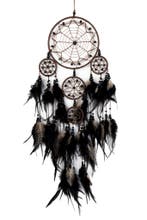 Dromenvanger Ster Zwart Dreamcatcher Veren Macramé Bohemian, Ophalen of Verzenden, Nieuw