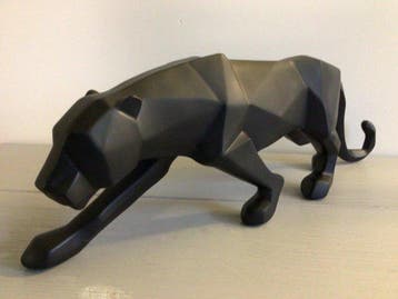 sculptuur, Grote sluipende luipaard XL - 13 cm - Hars