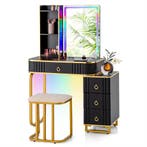 2dekans | Coast Kaptafel Make-up Tafel - LED Spiegel,, Huis en Inrichting, Woonaccessoires | Spiegels, Ophalen of Verzenden, Nieuw
