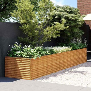 vidaXL Plantenbak verhoogd 479x100x69 cm cortenstaal, Tuin en Terras, Verzenden, Nieuw