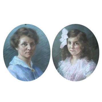 Fanny Isabelle De Castello (1873-1940) - Coppia di ritratti, Antiek en Kunst