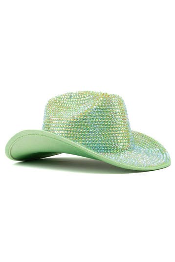Cowboyhoed Groen Strass Steentjes Groene Cowgirl Western Hoe, Kleding | Dames, Ophalen of Verzenden, Nieuw