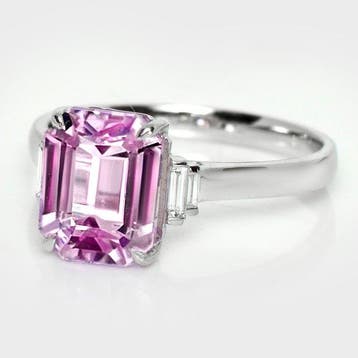 Zonder minimumprijs - Ring - 14 karaat Witgoud, HRD 3,65 ct