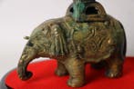 Brûleur dencens Pagode Éléphant Sacré — Bronze authentique, Antiquités & Art