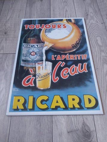 Ricard reclameplaat - Henry Gouve - Emaille plaat - Metaal