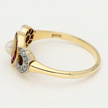 Ring - 18 karaat Geel goud, Witgoud Diamant (Natuurlijk) -, Nieuw