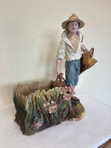 sculptuur, Pescatore Napoletano - 45 cm - Aardewerk - 1890