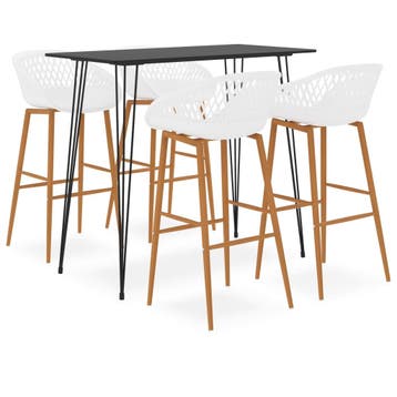 vidaXL 5-delige Barset zwart en wit, Verzenden, Nieuw