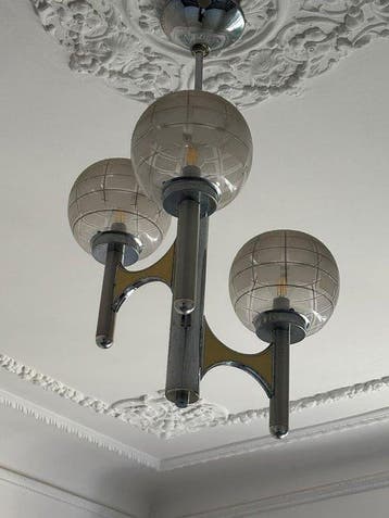 Lustre - Acier - attribué à G. Sciolari