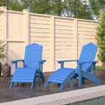vidaXL Tuinstoelen 2 st Adirondack met voetensteunen HDPE, Verzenden, Nieuw