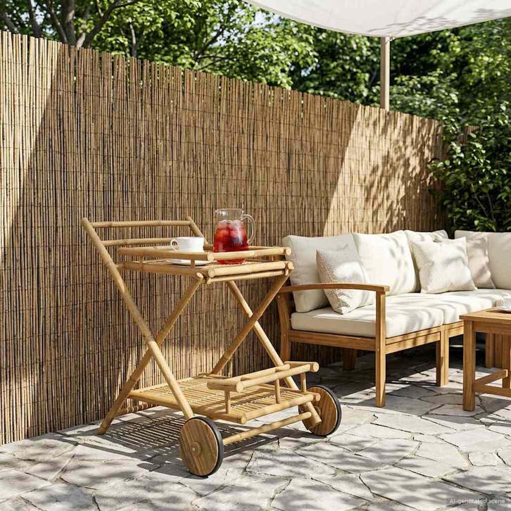 vidaXL Theetrolley met wielen Naturel 79 x 67.5 x 84 cm, Huis en Inrichting, Overige Huis en Inrichting, Nieuw, Verzenden