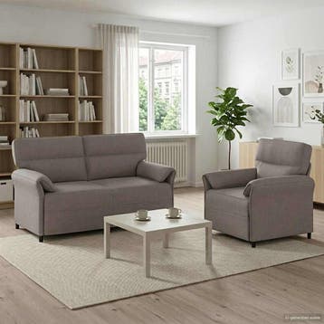 vidaXL bank / zetelstel 2 st Taupe Stof, Maison & Meubles, Verzenden