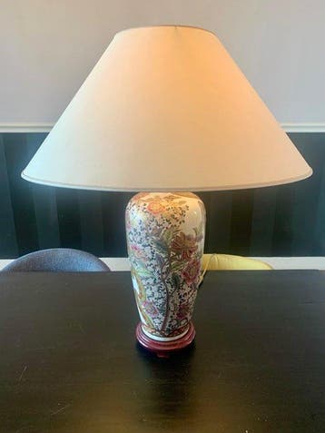 Regina - Lampe - Porcelaine, Bois, Or - Regina maxi-lampe