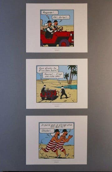 Hergé - Moulinsart - Tintin - Ensemble de 3 tirés à part -