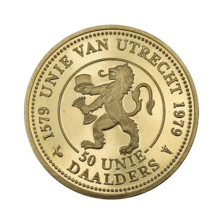 Gouden munt Unie van Utrecht 1979, Timbres & Monnaies, Métaux nobles & Lingots