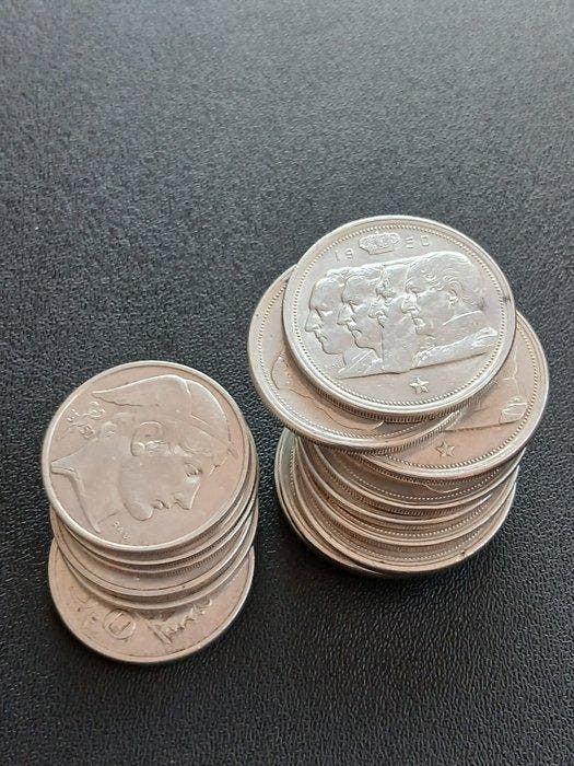 België. Boudewijn. 50, 100 Francs Lot van 24 stuks, Postzegels en Munten, Munten | Nederland