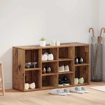 vidaXL Schoenenbank met plank Oudhout 103 x 30 x 54,5 cm, Verzenden, Nieuw