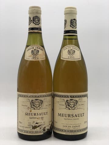 Dual vintage lot of 2 x 75cl Meursault Louis Jadot 1994/1995, Verzamelen, Wijnen, Ophalen of Verzenden, Nieuw, Frankrijk, Witte wijn