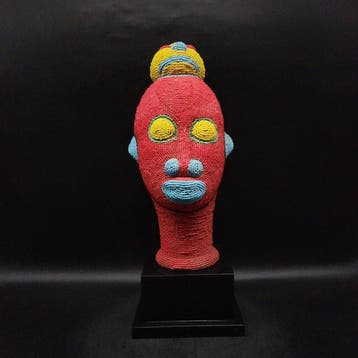 Magnifique tête pelé - Sculpture - Bamileke - Cameroun (Sans, Antiek en Kunst