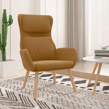 vidaXL Relaxstoel fluweel bruin, Verzenden, Nieuw