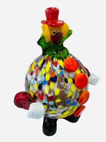 Filippo Maso - sculptuur, Clowns - 17 cm - Murano-glas -, Antiquités & Art