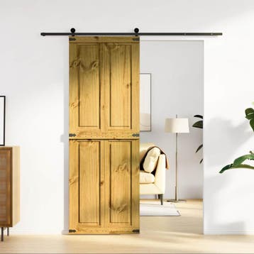 vidaXL Schuifdeur CORONA 70 x 210 cm Massief grenenhout, Doe-het-zelf en Bouw, Verzenden, Nieuw