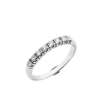 Witgouden rijring met diamanten; 0,40 ct., Handtassen en Accessoires, Ringen, Gebruikt, Ophalen of Verzenden, 17 tot 18, Met edelsteen