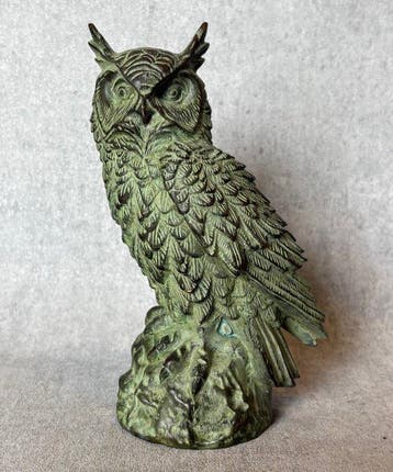Beeld, Uil (Zonder Minimumprijs) - 20 cm - Brons