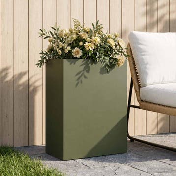 vidaXL Plantenbak Olijfgroen 40 x 20 x 40 cm Koudgewalst, Tuin en Terras, Bloempotten, Verzenden, Nieuw