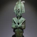 Oud-Egyptisch Brons Osiris-god beeld. 20 cm hoog. Late