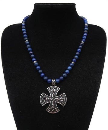 Lapis lazuli - Keltisch Kruis - Bescherming, Kracht,